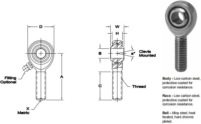 AURORAMB-M12關(guān)節(jié)軸承圖紙