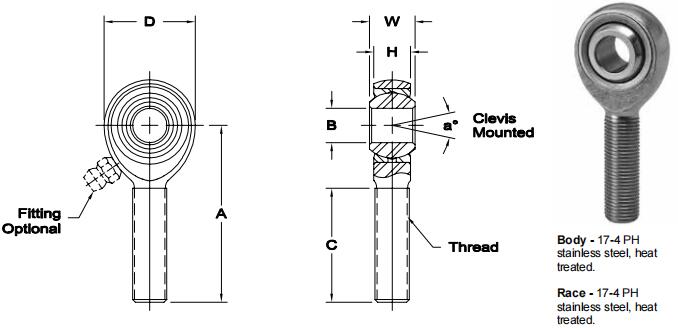 AURORASB-8E關(guān)節(jié)軸承圖紙