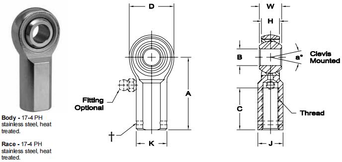 AURORASW-6E關(guān)節(jié)軸承圖紙